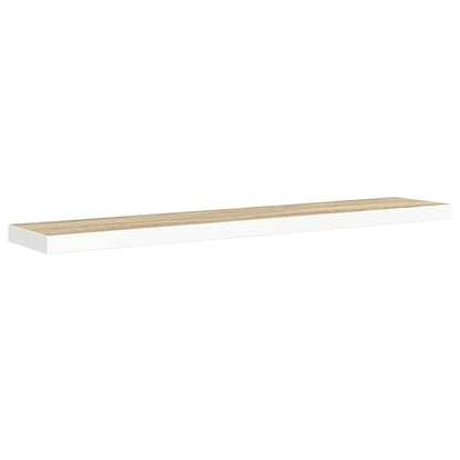 Scaffali a Parete 2 pz Rovere e Bianco 120x23,5x3,8 cm in MDF