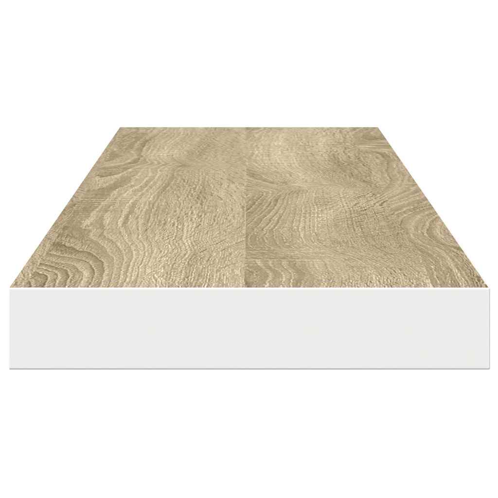 Scaffali a Parete 2 pz Rovere e Bianco 120x23,5x3,8 cm in MDF