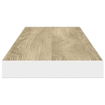 Scaffali a Parete 2 pz Rovere e Bianco 120x23,5x3,8 cm in MDF
