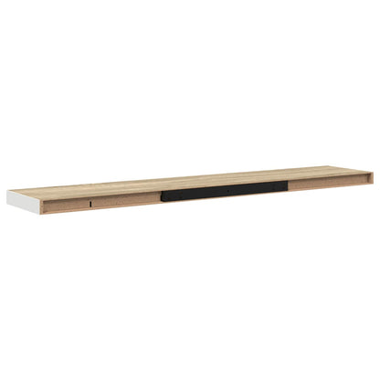 Scaffali a Parete 2 pz Rovere e Bianco 120x23,5x3,8 cm in MDF