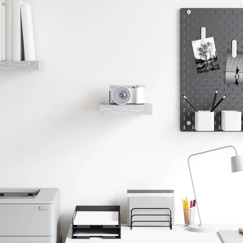 Scaffale a Parete Grigio Cemento 23x23,5x3,8 cm in MDF | homemem39