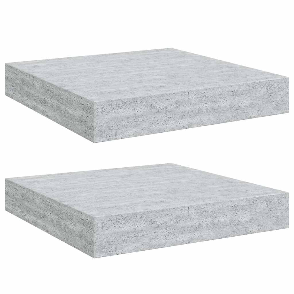 Scaffali a Parete 2 pz Grigio Cemento 23x23,5x3,8 cm in MDF | homemem39