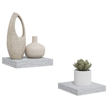 Scaffali a Parete 2 pz Grigio Cemento 23x23,5x3,8 cm in MDF | homemem39
