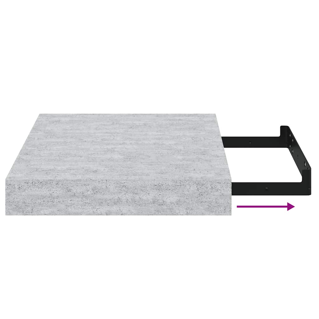 Scaffali a Parete 2 pz Grigio Cemento 23x23,5x3,8 cm in MDF | homemem39