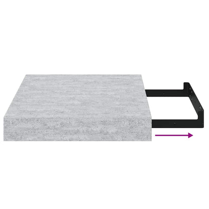 Scaffali a Parete 2 pz Grigio Cemento 23x23,5x3,8 cm in MDF | homemem39
