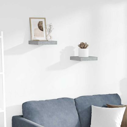 Scaffali a Parete 2 pz Grigio Cemento 23x23,5x3,8 cm in MDF | homemem39