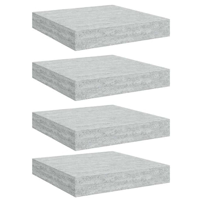Scaffali a Parete 4 pz Grigio Cemento 23x23,5x3,8 cm in MDF | homemem39