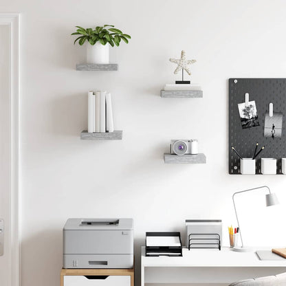 Scaffali a Parete 4 pz Grigio Cemento 23x23,5x3,8 cm in MDF | homemem39