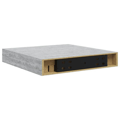 Scaffali a Parete 4 pz Grigio Cemento 23x23,5x3,8 cm in MDF | homemem39