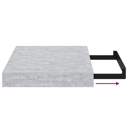 Scaffali a Parete 4 pz Grigio Cemento 23x23,5x3,8 cm in MDF | homemem39
