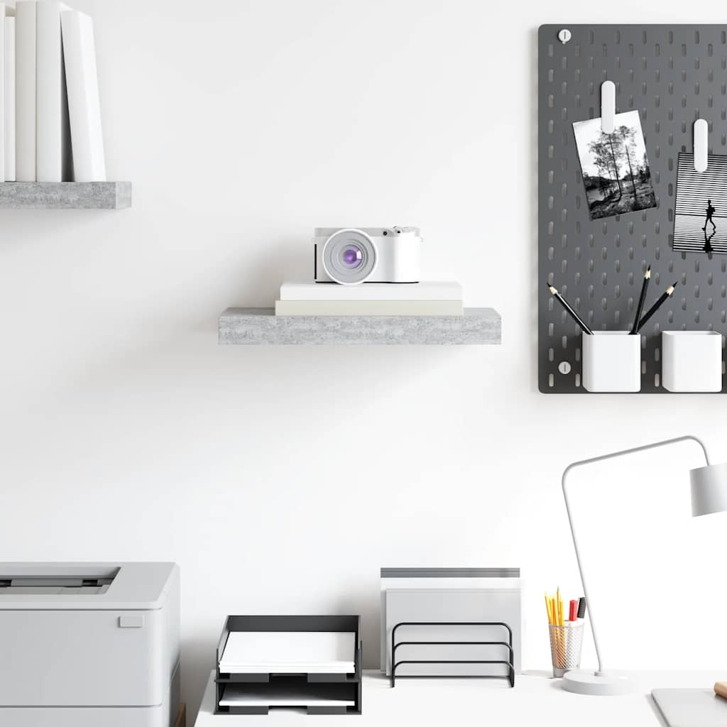 Scaffale a Parete Grigio Cemento 40x23x3,8 cm in MDF | homemem39