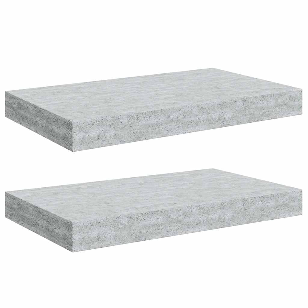 Scaffali a Parete 2 pz Grigio Cemento 40x23x3,8 cm in MDF | homemem39