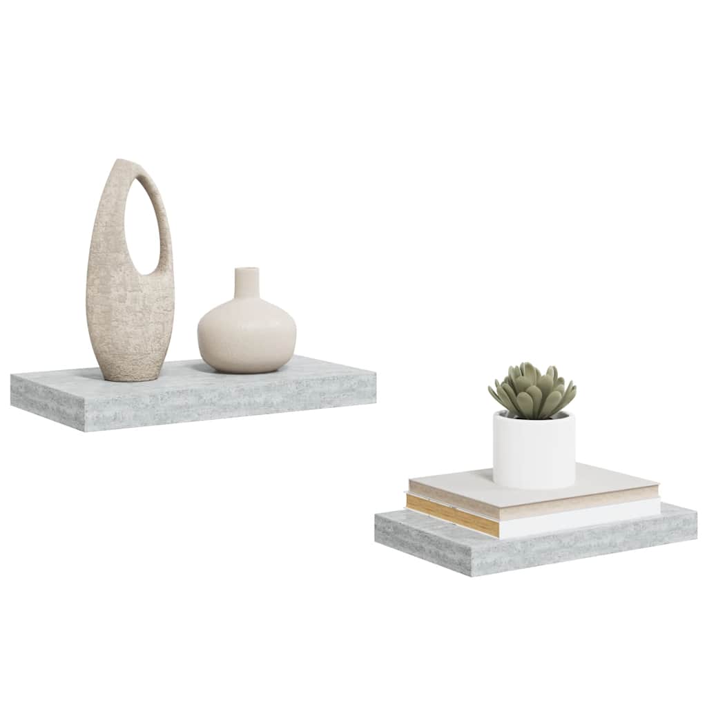Scaffali a Parete 2 pz Grigio Cemento 40x23x3,8 cm in MDF | homemem39