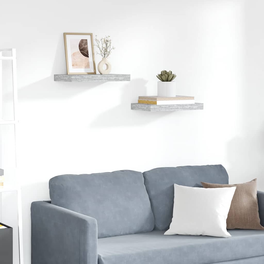 Scaffali a Parete 2 pz Grigio Cemento 40x23x3,8 cm in MDF | homemem39