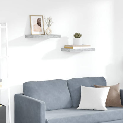 Scaffali a Parete 2 pz Grigio Cemento 40x23x3,8 cm in MDF | homemem39