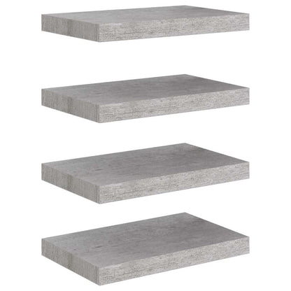 Scaffali a Parete 4 pz Grigio Cemento 40x23,5x3,8 cm in MDF | homemem39