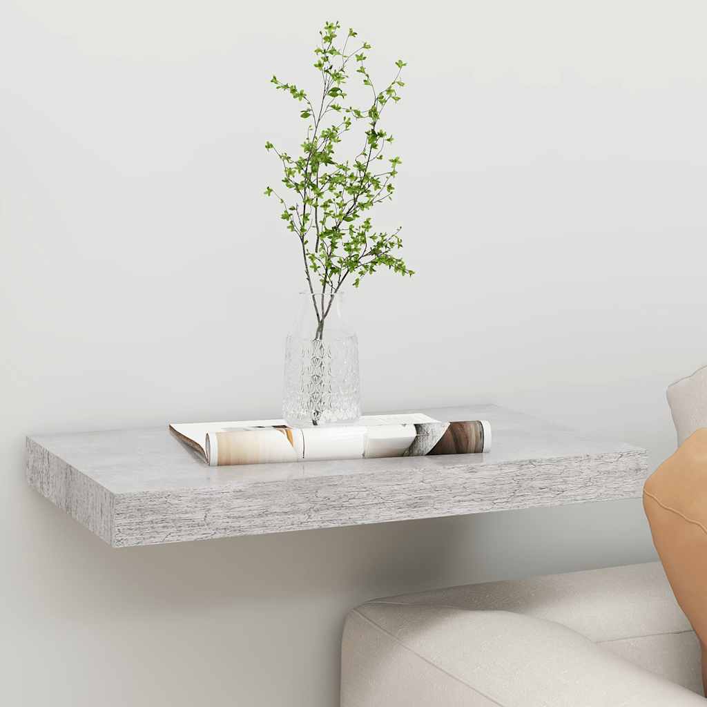 Scaffale a Parete Grigio Cemento 50x23,5x3,8 cm in MDF | homemem39