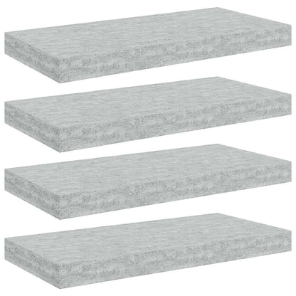 Scaffali a Parete 4 pz Grigio Cemento 50x23,5x3,8 cm in MDF | homemem39