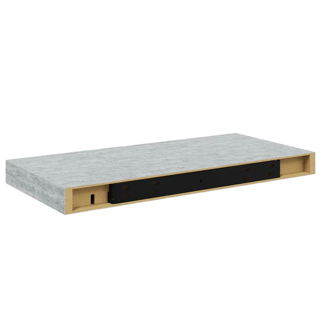 Scaffali a Parete 4 pz Grigio Cemento 50x23,5x3,8 cm in MDF | homemem39