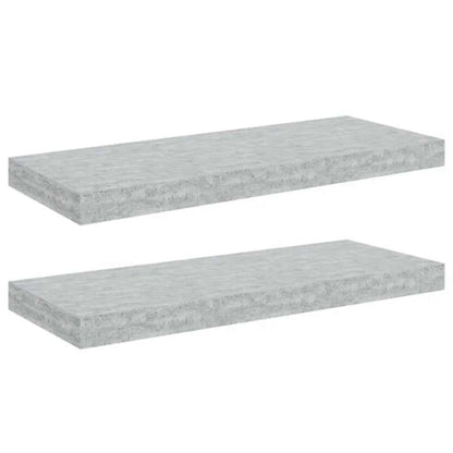 Scaffali a Parete 2 pz Grigio Cemento 60x23,5x3,8 cm in MDF | homemem39