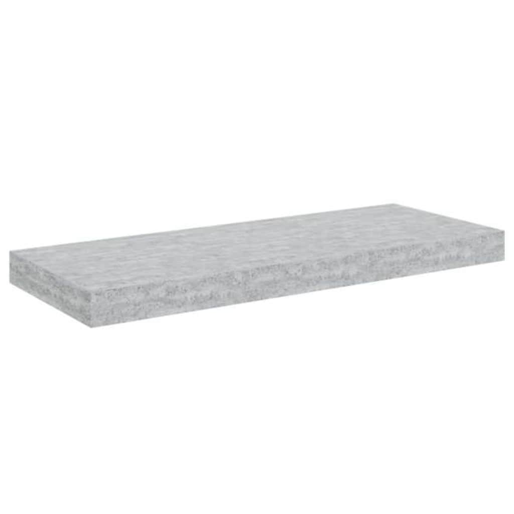 Scaffali a Parete 2 pz Grigio Cemento 60x23,5x3,8 cm in MDF