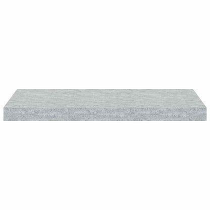 Scaffali a Parete 2 pz Grigio Cemento 60x23,5x3,8 cm in MDF