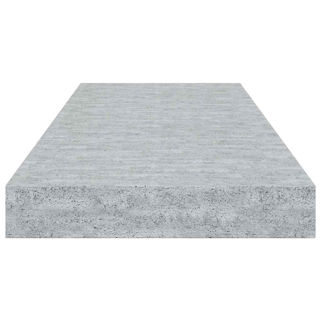 Scaffali a Parete 2 pz Grigio Cemento 60x23,5x3,8 cm in MDF