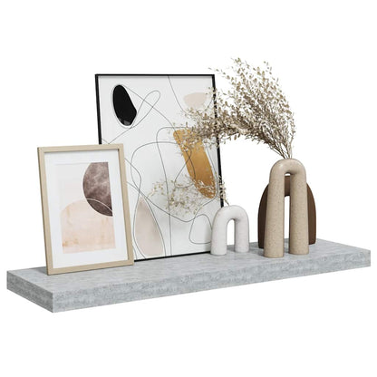 Scaffale a Parete Grigio Cemento 80x23,5x3,8 cm in MDF | homemem39