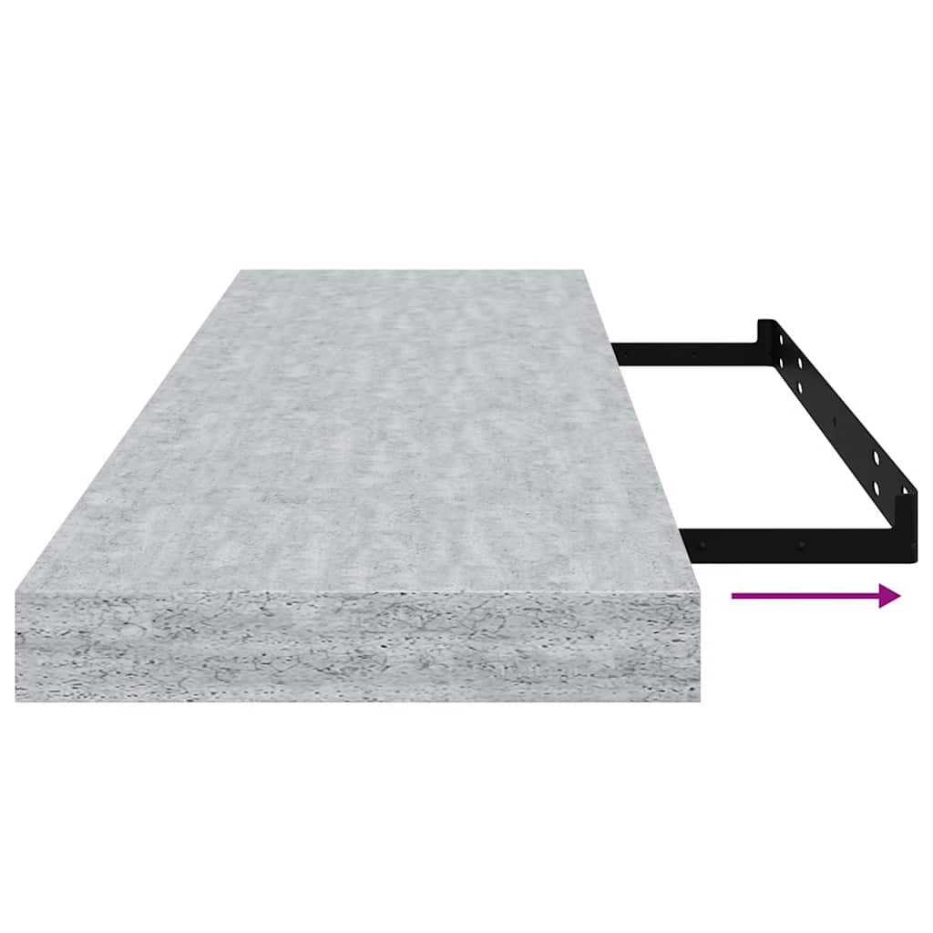 Scaffale a Parete Grigio Cemento 80x23,5x3,8 cm in MDF | homemem39
