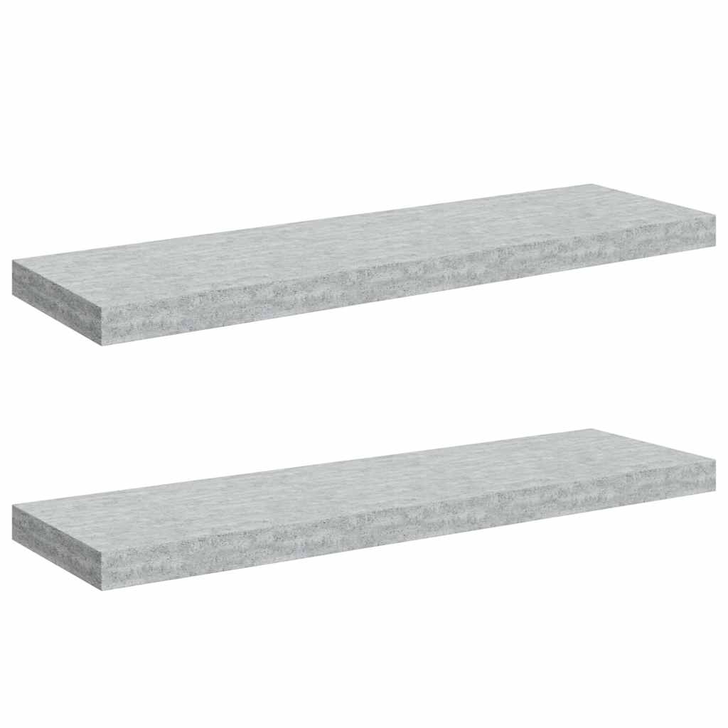 Scaffali a Parete 2 pz Grigio Cemento 80x23,5x3,8 cm in MDF | homemem39