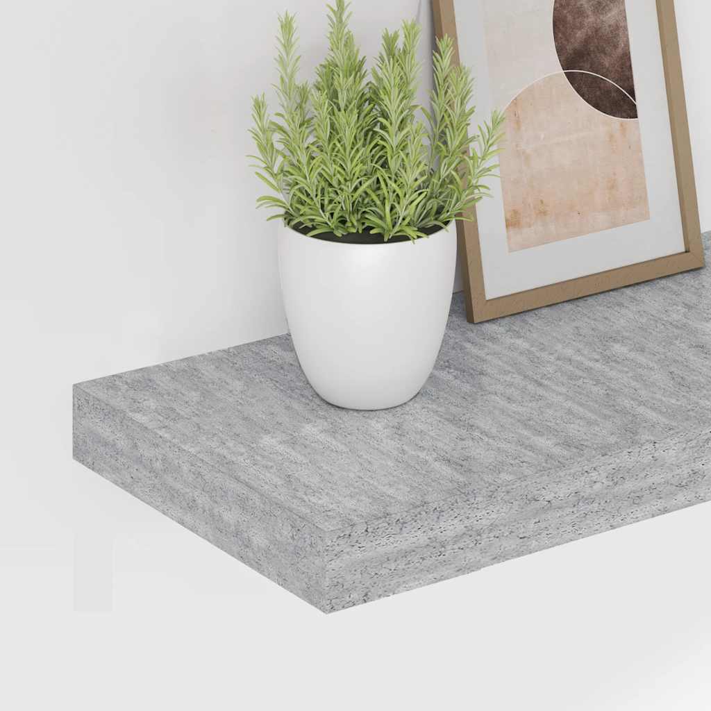 Scaffali a Parete 2 pz Grigio Cemento 80x23,5x3,8 cm in MDF | homemem39