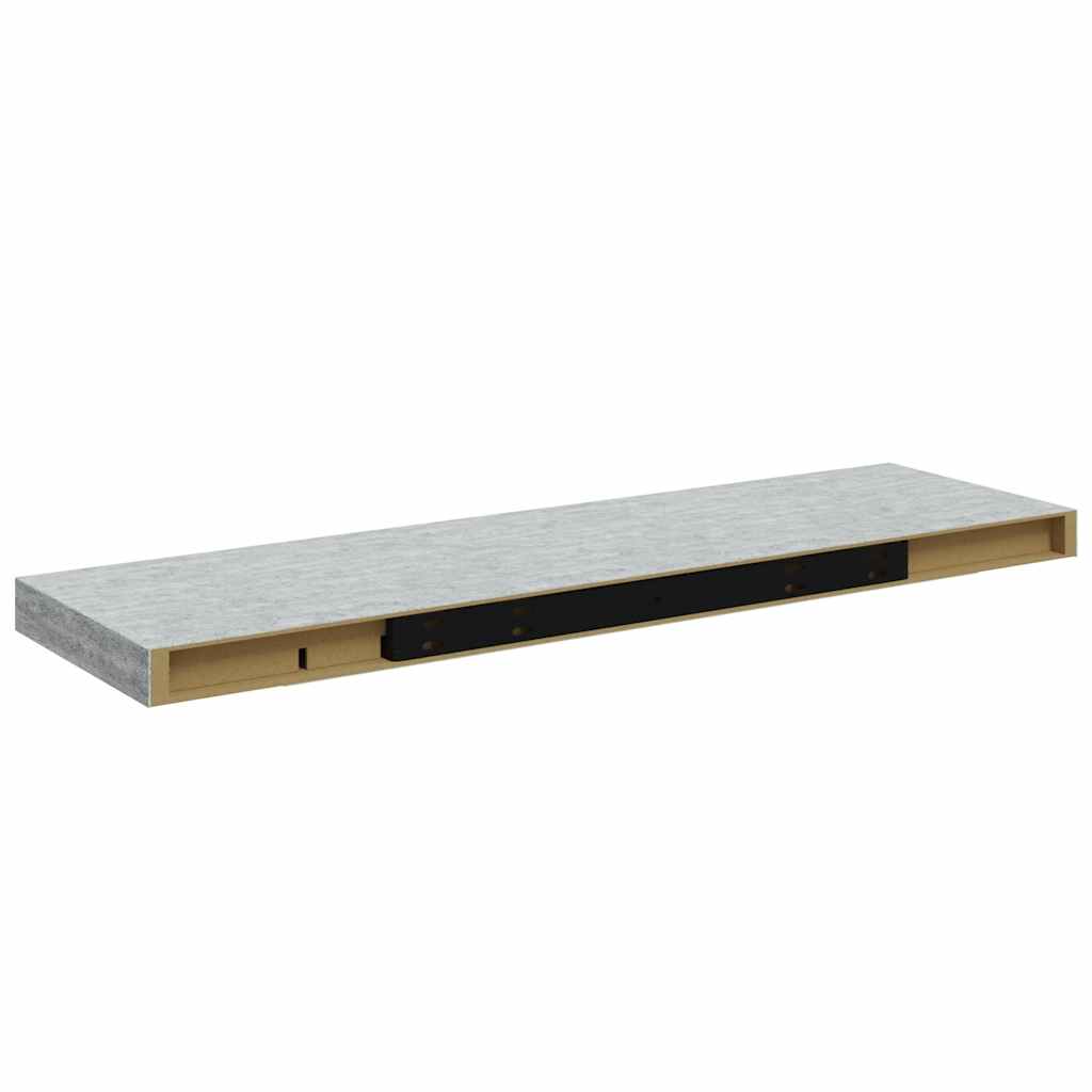 Scaffali a Parete 2 pz Grigio Cemento 80x23,5x3,8 cm in MDF | homemem39