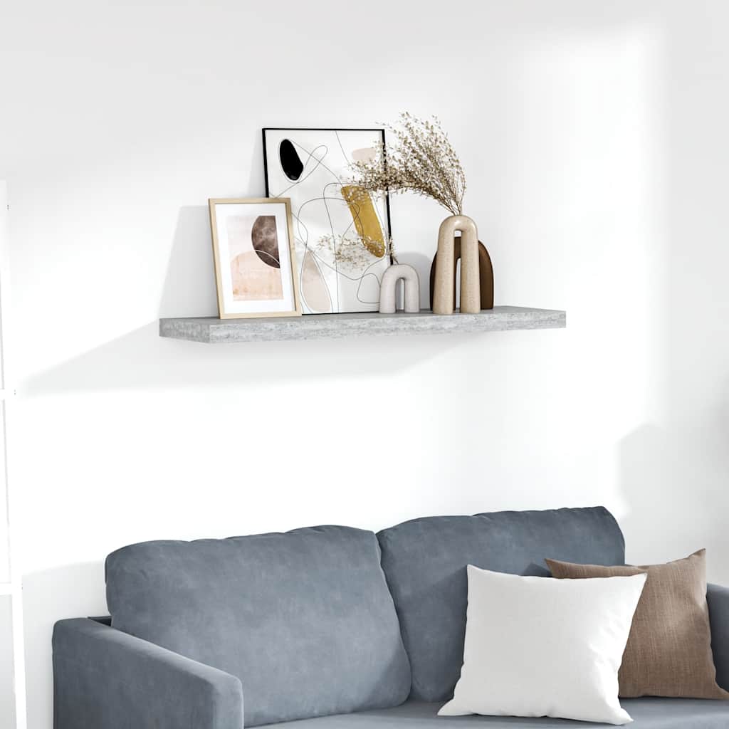 Scaffale a Parete Grigio Cemento 90x23,5x3,8 cm in MDF | homemem39