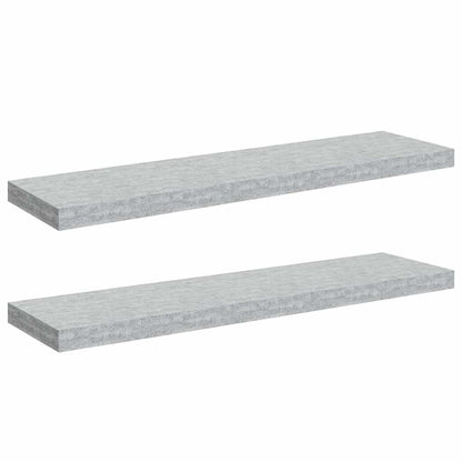 Scaffali a Parete 2 pz Grigio Cemento 90x23,5x3,8 cm in MDF