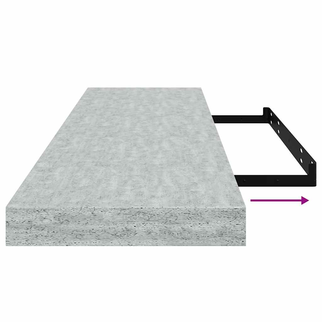 Scaffali a Parete 2 pz Grigio Cemento 90x23,5x3,8 cm in MDF | homemem39