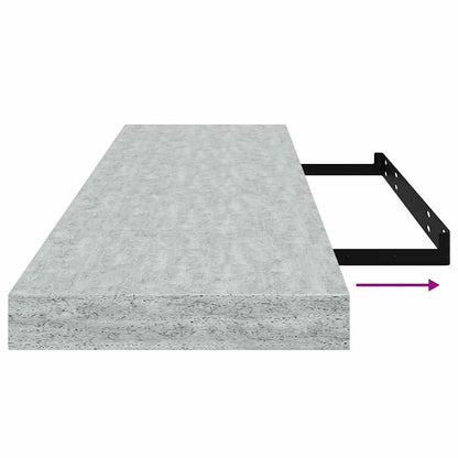 Scaffali a Parete 2 pz Grigio Cemento 90x23,5x3,8 cm in MDF | homemem39