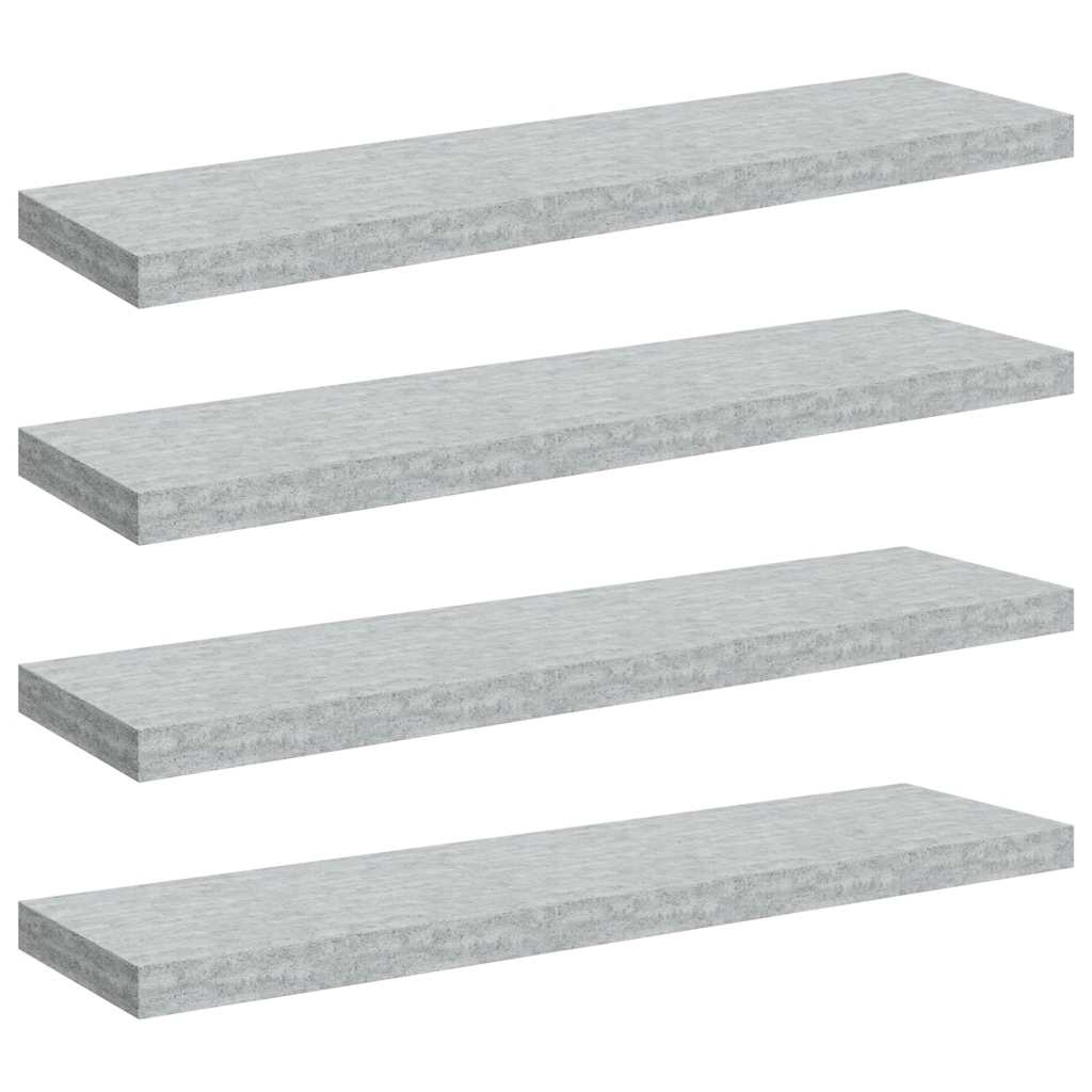 Scaffali a Parete 4 pz Grigio Cemento 90x23,5x3,8 cm in MDF | homemem39