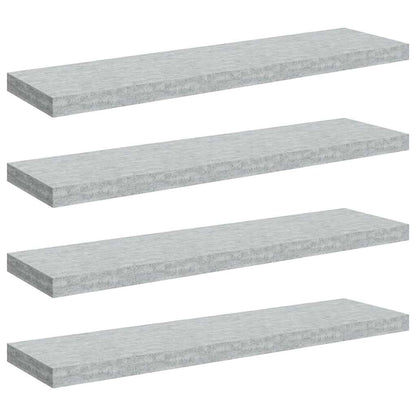Scaffali a Parete 4 pz Grigio Cemento 90x23,5x3,8 cm in MDF | homemem39