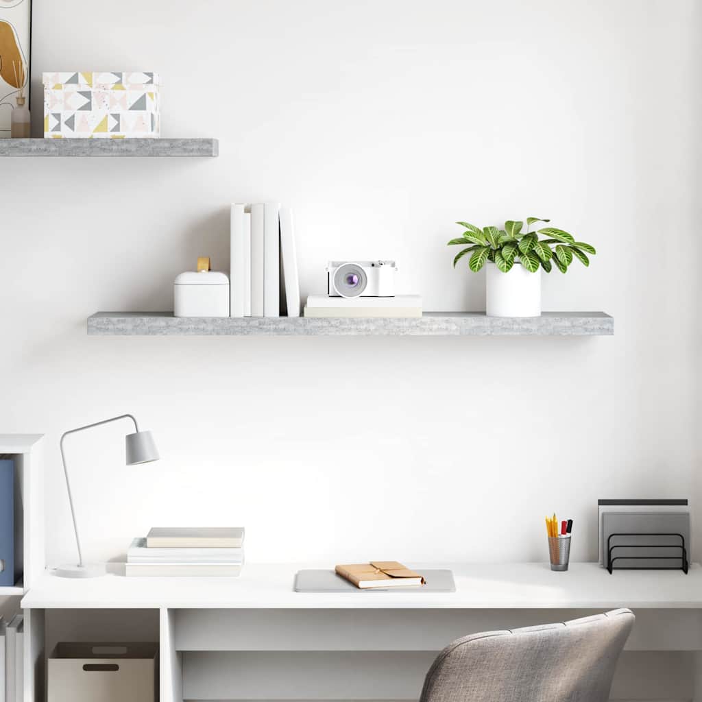 Scaffale a Parete Grigio Cemento 120x23,5x3,8 cm in MDF | homemem39