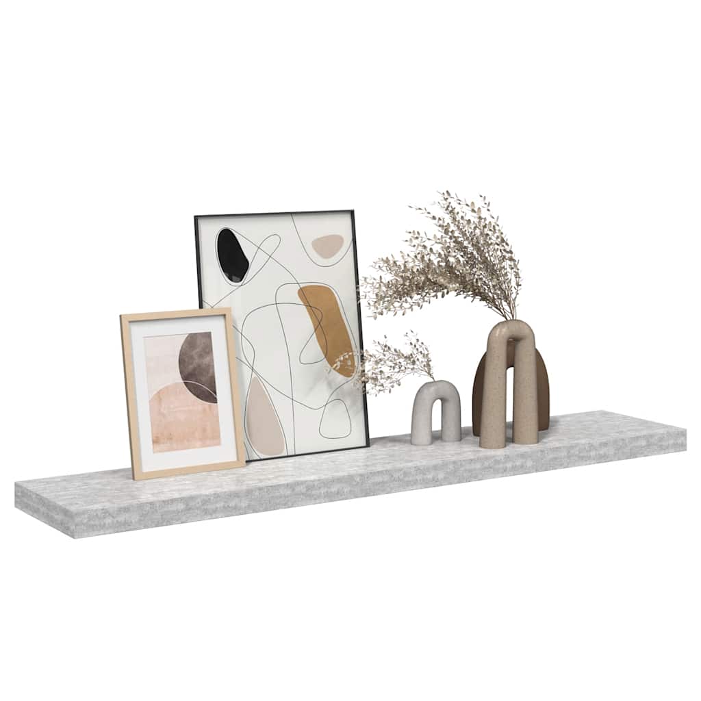 Scaffale a Parete Grigio Cemento 120x23,5x3,8 cm in MDF | homemem39