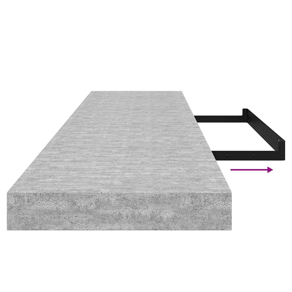 Scaffale a Parete Grigio Cemento 120x23,5x3,8 cm in MDF | homemem39