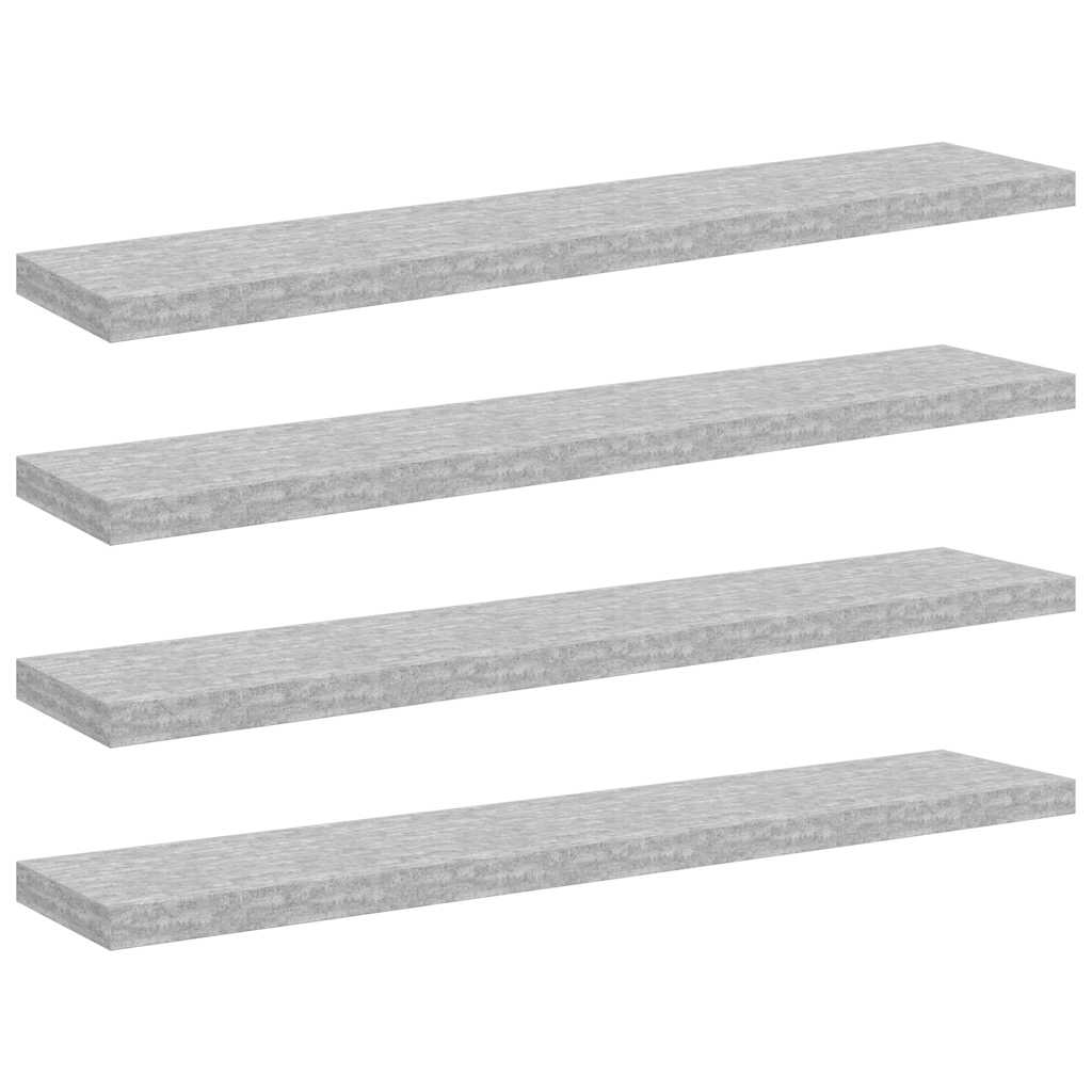 Scaffali a Parete 4 pz Grigio Cemento 120x23,5x3,8 cm in MDF | homemem39