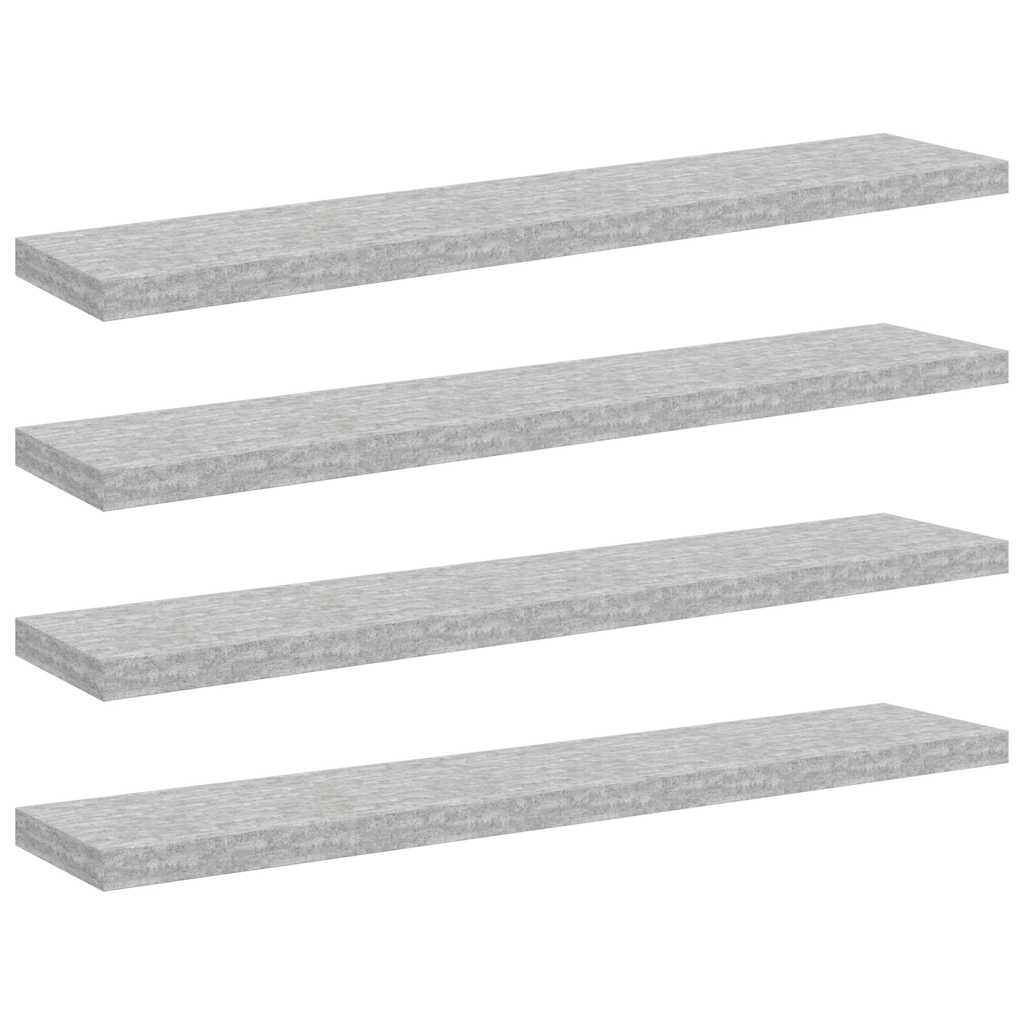 Scaffali a Parete 4 pz Grigio Cemento 120x23,5x3,8 cm in MDF