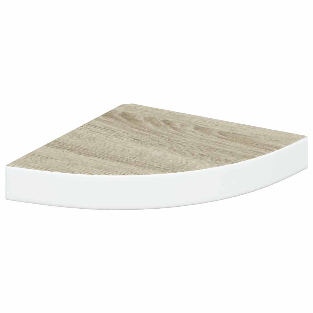 Mensola Angolare Rovere e Bianco 25x25x3,8 cm in MDF | homemem39