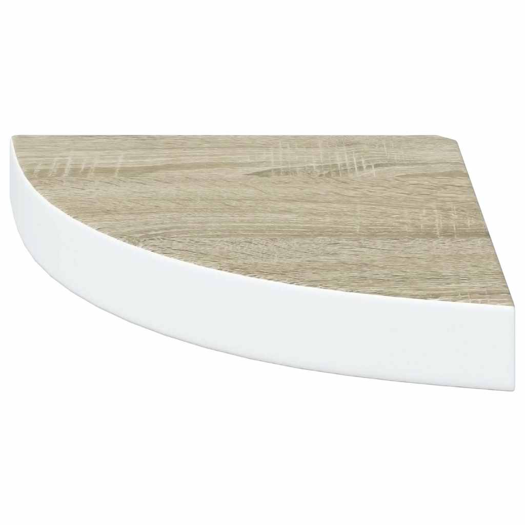 Mensola Angolare Rovere e Bianco 25x25x3,8 cm in MDF | homemem39
