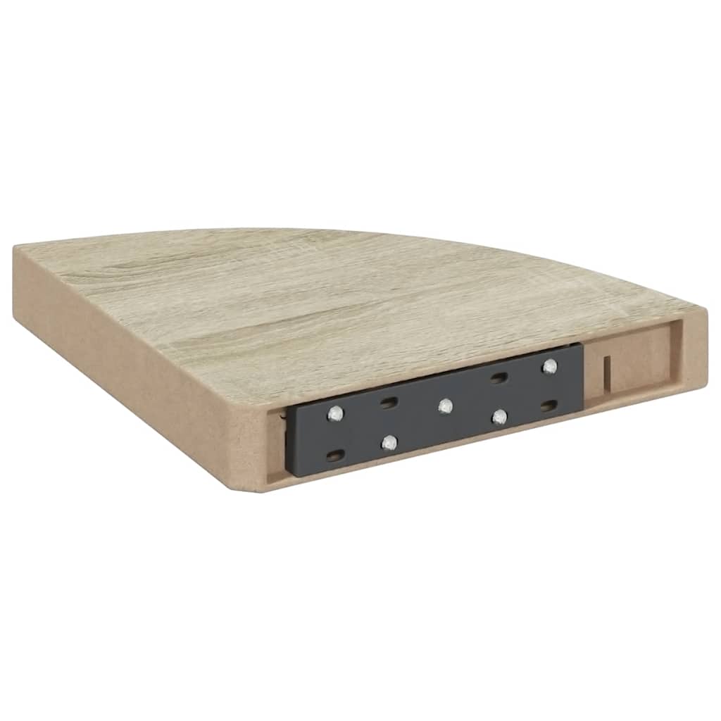 Mensole Angolari 2pz Rovere e Bianco 25x25x3,8 cm in MDF | homemem39