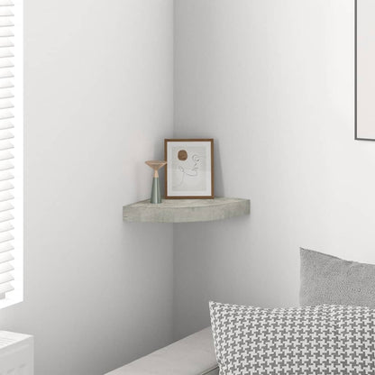 Mensola Angolare Grigio Cemento 25x25x3,8 cm in MDF | homemem39