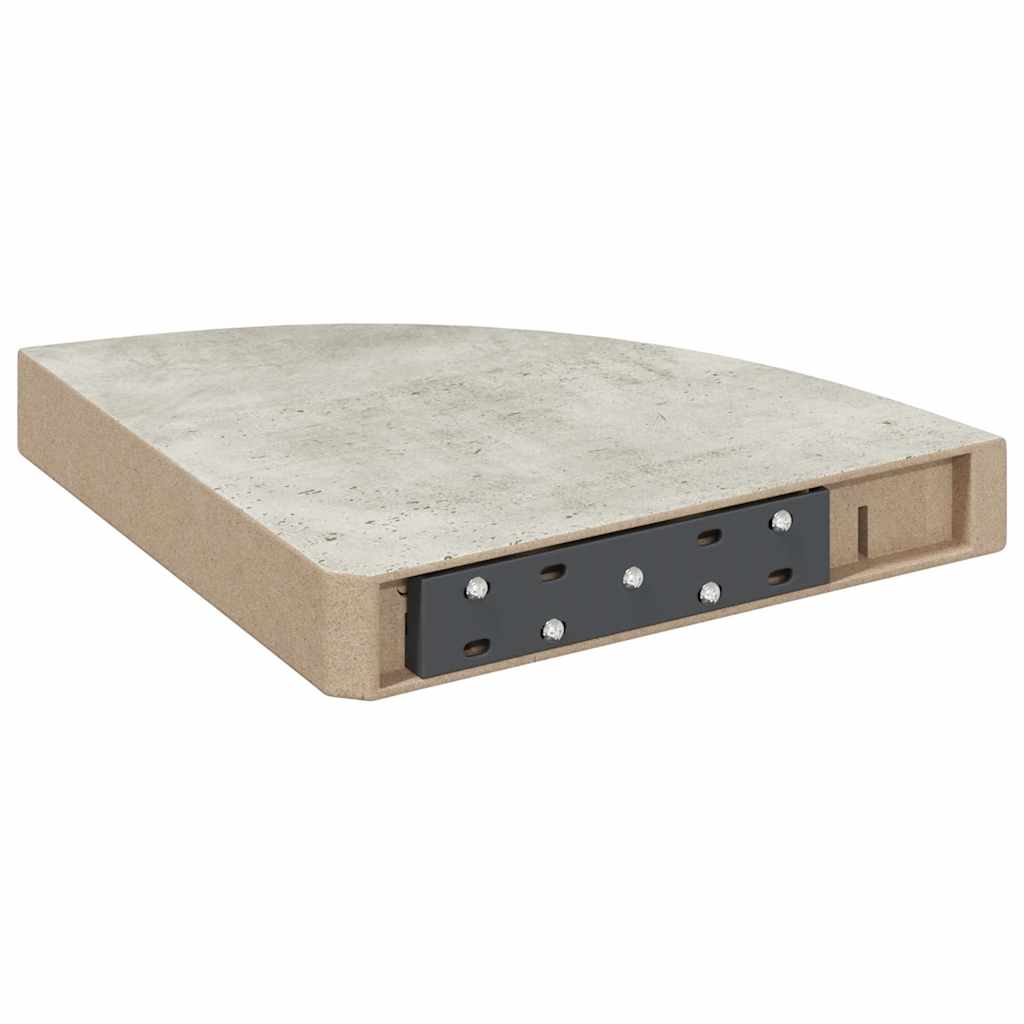 Mensola Angolare Grigio Cemento 25x25x3,8 cm in MDF | homemem39