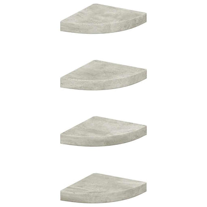 Mensole Angolari 4 pz Grigio Cemento 25x25x3,8 cm in MDF | homemem39