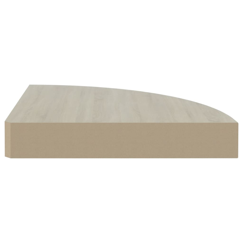 Mensole Angolari 2pz Rovere e Bianco 35x35x3,8 cm in MDF - homemem39
